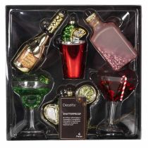 Artikel Mini cocktaildekorationer att hänga i julgranen, 14 cm, 6 stycken