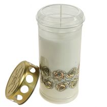 Artikel Gravljus vita rosor sorgeljus minnesljus Ø7cm H18cm 90h 2st