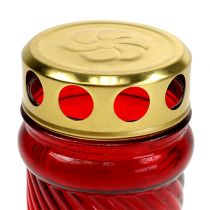 Artikel Grav ljus glas röd Ø6cm H10,5cm 1 st