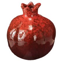 Artikel Dekorativ vas i granatäpple i keramik, rödbrun, Ø10,5 cm, H12 cm