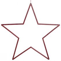 Artikel Stora dekorativa stjärnor röda för upphängning av stjärnor med glitter 24cm 6 st