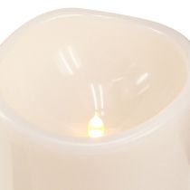 Artikel Stort LED ljus med timer för ute varmvit Ø12,5cm H20cm 2st