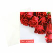 Verifikationskort röda rosor + kuvert 1st