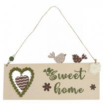 Artikel Fönsterdekoration, hängande dekoration, Sweet Home träskylt, 25 cm, 2 stycken