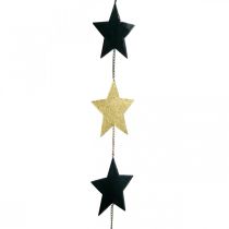 Juldekoration stjärnhänge guld svart 5 stjärnor 78cm