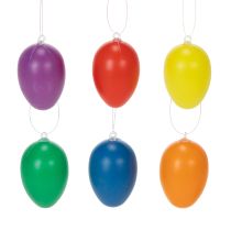 Artikel Påskäggsdekorationer för vårdekoration, hem eller trädgård. Färgglada dekorativa föremål, 6 cm, 24 stycken.