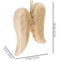 Artikel Ängelvingehänge i trä för upphängning, 12 cm
