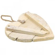 Artikel Hjärta av trä, dekorativt hjärta för upphängning, hjärta deco vit 20cm