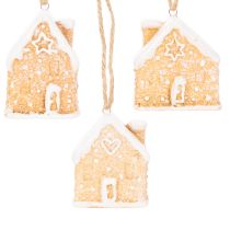 Artikel Pepparkakshus Keramik Hängande Dekoration Vinter Juldekoration 6cm 3st