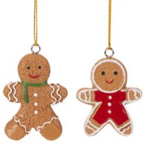 Artikel Dekorativa pepparkaksgubbsprydnader till julgranar, 6 cm, 12 stycken