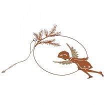 Artikel Ängladekorationsring metall rost Juldekoration 23,5x16,5cm 3 st