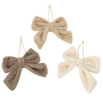 Artikel Dekorativ plyschrosett med galge, 16 cm, 3 stycken