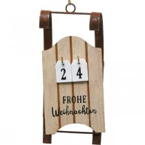 Artikel Dekorativ slädekalender i trä Adventsrost L14,5cm 2 st