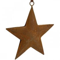 Julhänge stjärna metall stjärnrost utseende H13,5cm