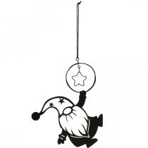 Artikel Väggdekor metall svart tomte stjärna 15×17cm 3 st