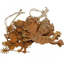 Artikel Bee att hänga upp rustdeco metall sommardekoration 12cm 6st