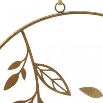 Väggdekor metalldekor för hängande grenar guld Ø38cm