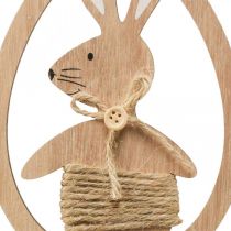 Dekorativt hänge påskdekoration av trä kanin i ägget 9×1,5×23cm 6 stycken