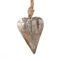 Hängande dekoration metallhjärtan dekorationshjärtan silver 11cm 3st