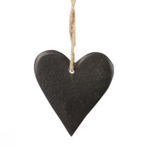 Artikel Hängande dekoration skiffer hjärta dekorativa hjärtan svart 7cm 6st