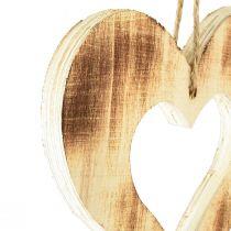 Artikel Trähjärtan dekorativ hängare hjärta i hjärta flammad 15x15cm 4st