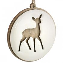 Artikel Hänge med rådjur, dekorationsmedaljong, trädekoration, advent Ø9,5cm 6st