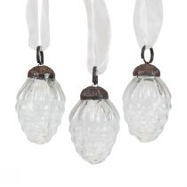 Juldekorationer glas dekorativa galgar glaskottar 3×4,5cm 12st