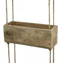 Växtlådor på ett rep, hängande hylla för plantering, trädekoration naturliga färger L98cm B30cm
