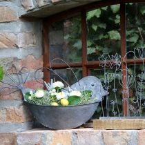 Hängkruka metall fågelvägg blomkruka för upphängning 34×22cm