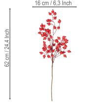 Artikel Konstgjord nypongren med glänsande bär, 62 cm