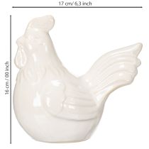 Artikel Kycklingfigur, glansig glaserad, för modern heminredning, 17 cm, 2 stycken