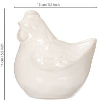 Artikel Kycklingfigur, glansig glaserad, för modern heminredning, 17 cm, 2 stycken