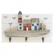 Klädhängare Beach, maritim trädekoration, kroklist Båt Shabby Chic L33cm
