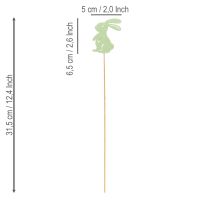 Artikel Dekorativa kaniner på pinne som grafiska accenter för bord och blomlådor, 31,5 cm, 16 stycken