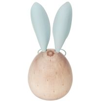 Artikel Dekorativa träkaninfigurer med ansikten för lekfulla accenter på bord och hyllor, 14 cm, 3 stycken