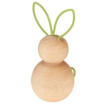 Artikel Dekorativ träkaninfigur med trådöron för moderna påskdekorationer, 11 cm, 4 stycken