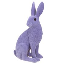 Artikel Kanin sittande Påskhare dekoration flockad lila 12×9×25cm