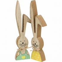 Artikel Glad kanin dekoration, vår, påskhare par, trä dekoration att sätta H19cm 6st