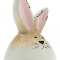 Påskhare keramik vitt ägg dekorativ figur kanin Ø6cm H11,5cm