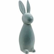 Dekorativ kanin grå flockad 47cm påskhare dekoration påsk