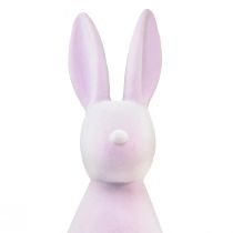 Artikel Påskhare dekorativ kanin stående flockad lila H47cm