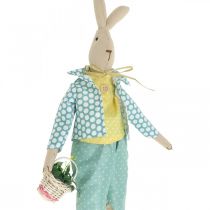 Tyg påskhare, kanin med kläder, påskdekoration, kaninpojke H46cm