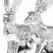 Artikel Påskhare Sittande Silverkanin Dekorfigur Påsk 13cm 2st