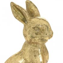 Kanin guld dekoration sittande antik look Påskhare H12,5cm 2st