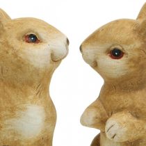 Kanin sittande, keramisk dekoration, påsk, par kaniner brun H15cm set om 2