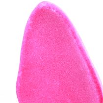 Artikel Kanin dekorativa öron rosa för påsk flockade pinne H56cm