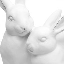 Mamma kanin med barn vintage look keramik vit 15,5×15×18cm