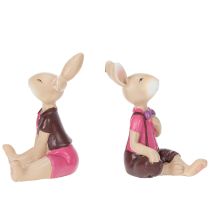 Artikel Påskharefigurer, söt bordsdekoration för påsk och vår, 9 cm, 4 delar