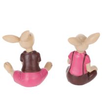 Artikel Påskharefigurer, söt bordsdekoration för påsk och vår, 9 cm, 4 delar