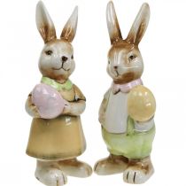 Deco påskharar med ägg, påskdekorationsharar, keramik, H24cm 2st